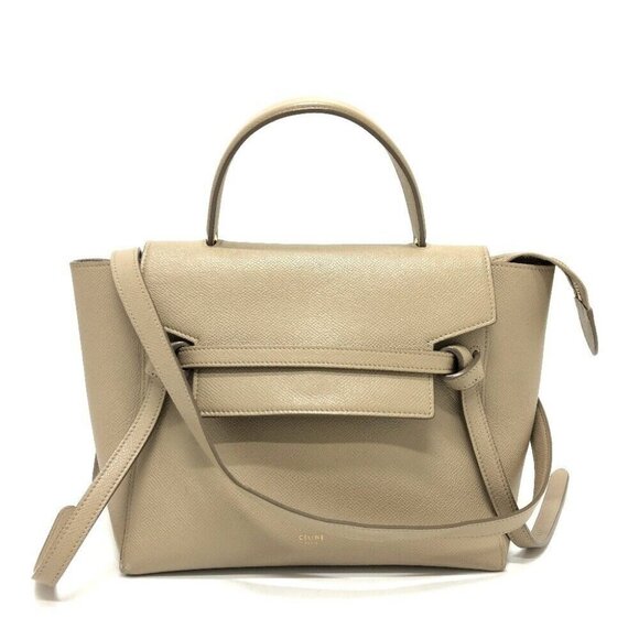 CELINE 189153 Belt bag Micro 2WAY Bag Shoulder Bag Hand Bag Beige/GoldHardware - Picture 1 of 16